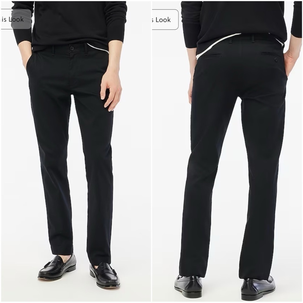 J. Crew Factory Pants Men’s Straight-Fit Flex Chino Classic Black 38x32 NWT New